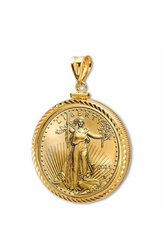 1/4oz gold eagle pendant