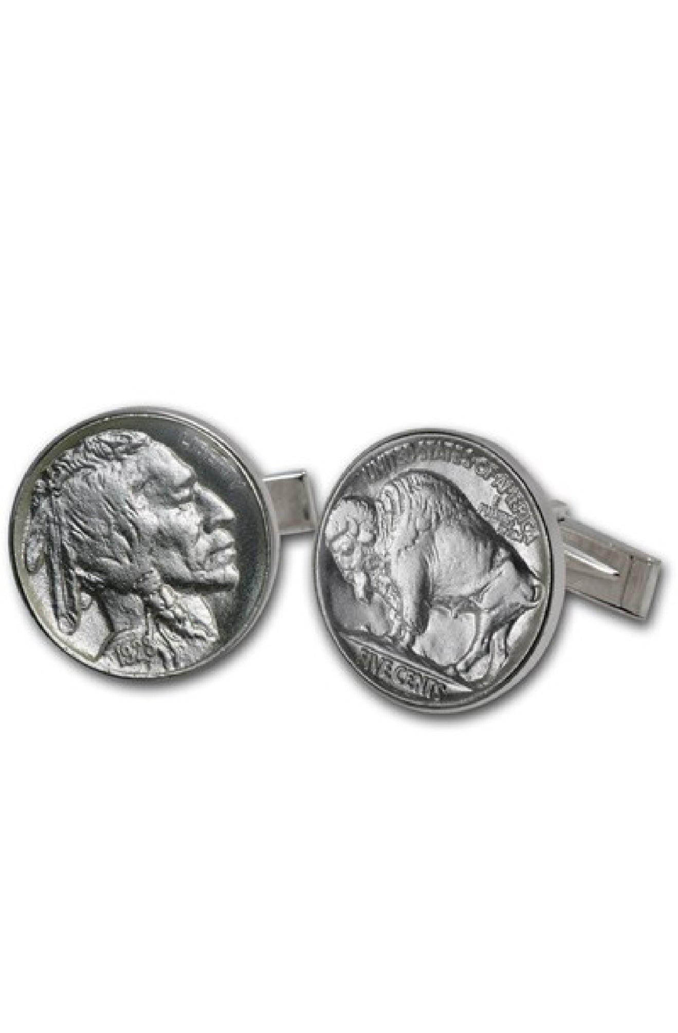 Us buffalo nickel sterling silver cuff links