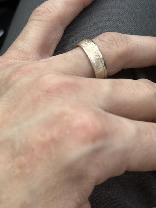 Gold tone $1 coin rings